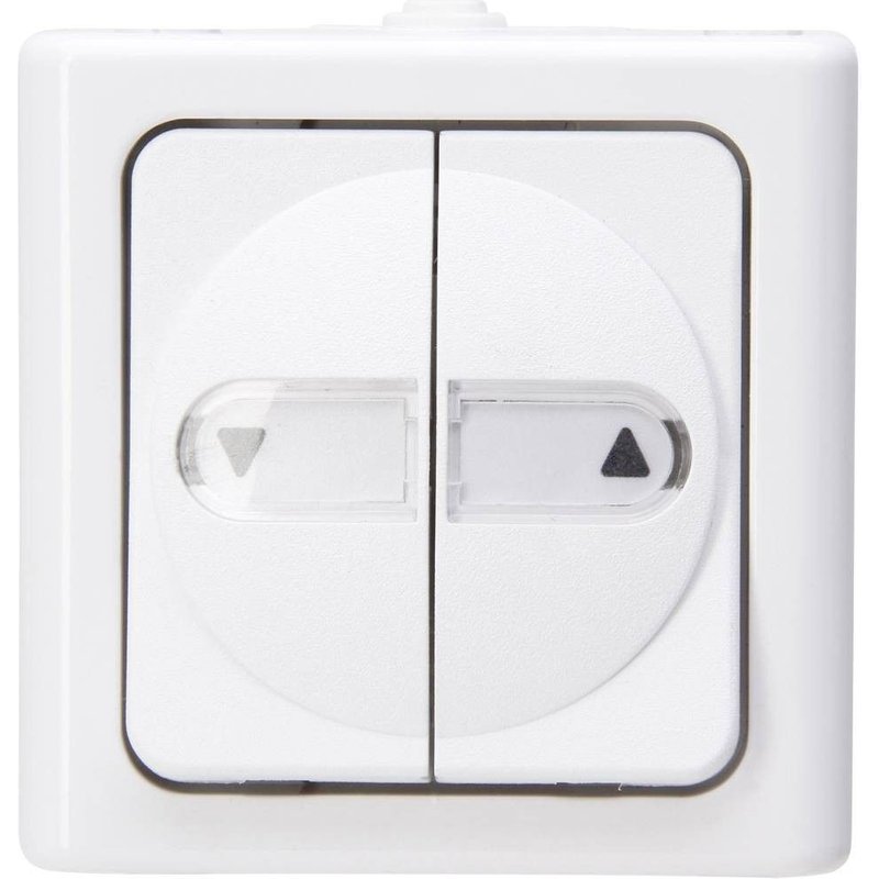 Kopp 561502005 1 pièce Gamme d'interrupteurs anti-humidité, interrupteur aveugle complet BlueElectric Arktis-W