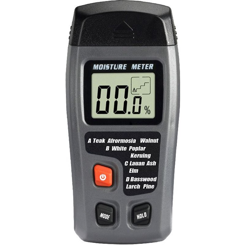 Humidimètre numérique pour bois, estimation rapide et facile, humidimètre professionnel pour bois, détecteur de bois portable EMT01 avec écran LCD HD pour cartons