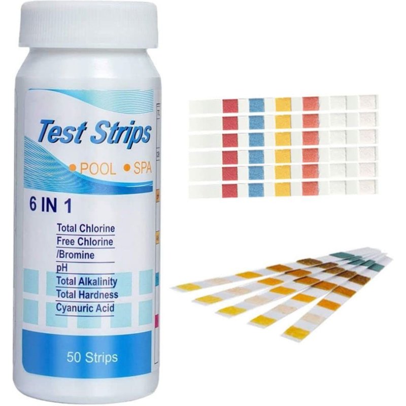 Papier Test Multifonctionnel 6 En 1 Pour Piscine, Chlore Résiduel, Valeur Ph, Alcalinité, Bandelette De Test De Dureté, Simple