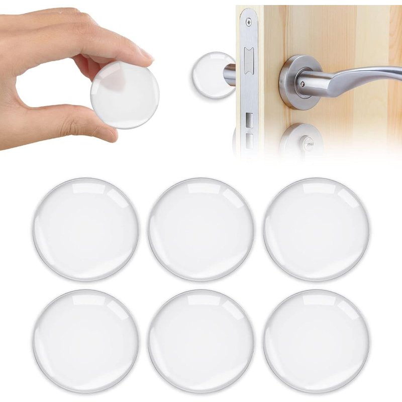Vicloon Butée De Poignée De Porte Murale,6pcs Butée De Porte Adhésive Transparentes Butoirs De Porte En Silicone Avec Puissant Stop Porte Pour Portes De Placard, Cuisine,Salle De Bain,Bureau