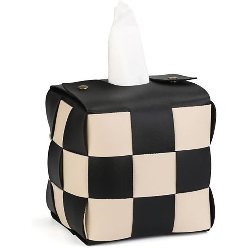 Sac À Mouchoirs Carré En Cuir, Boîte À Mouchoirs, Porte-Mouchoirs Carré En Cuir, Boîte À Mouchoirs Pour Le Bureau, La Voiture, La Salle De Bain, Le Meuble-Lavabo Et La Table De Chevet,Black