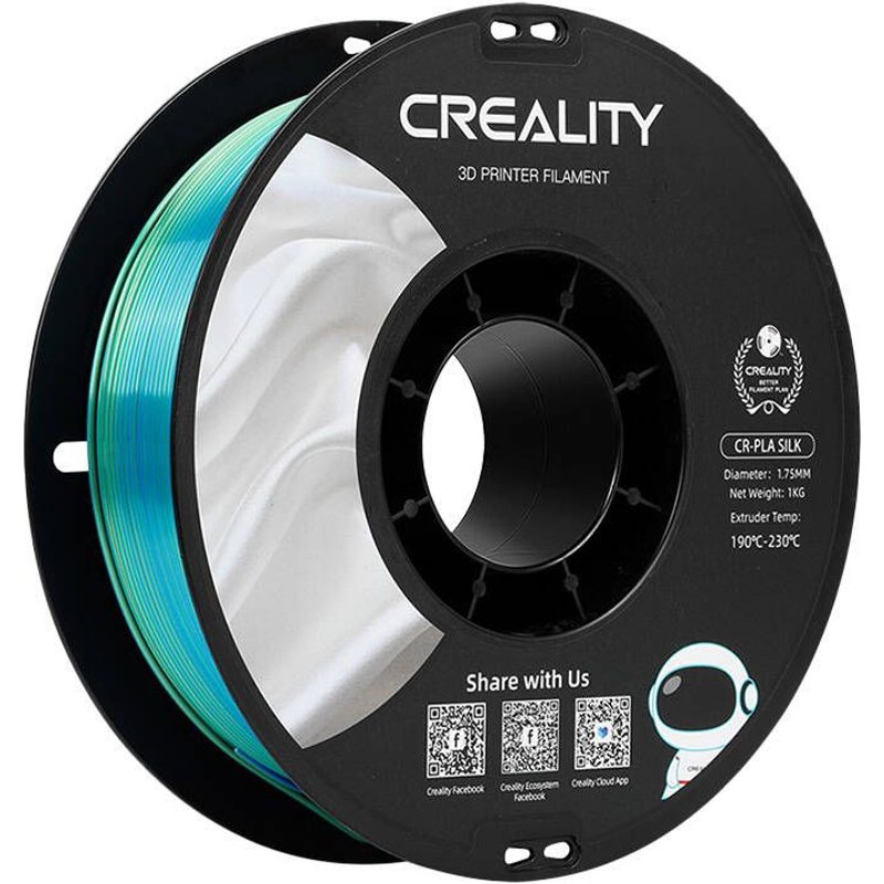 Cr-silk Pla Filament Blau/grĂĽn, 3d-kartusche (1 Kg, 1,75 Mm, Auf Roll