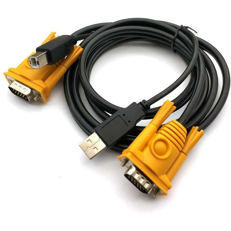 Câble d'impression USB double ligne KVM + câble VGA câble dédié au commutateur KVM