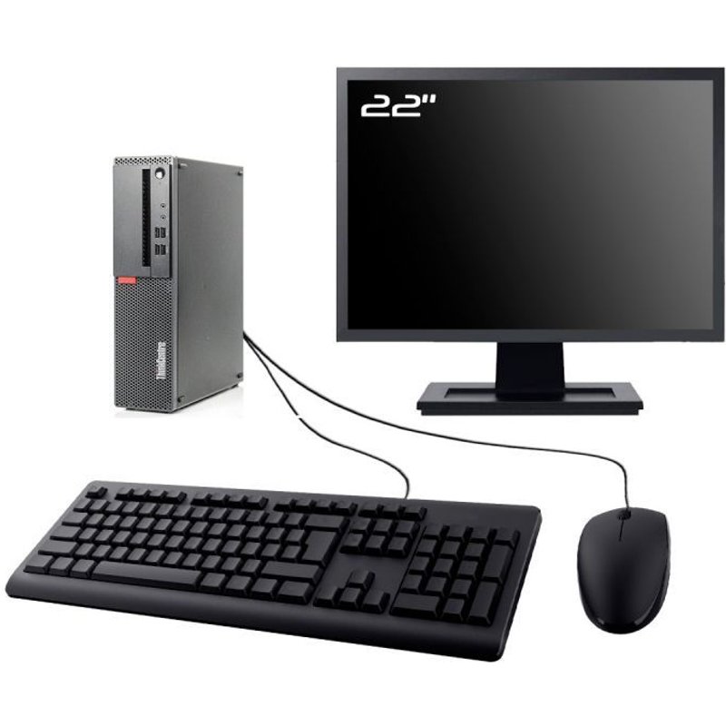 PC Lenovo M910s SFF Ecran 22" Intel I7-6700 RAM 8Go SSD 2To W11 Wifi