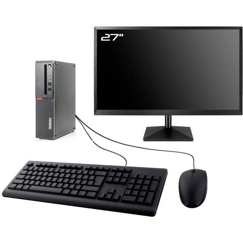 PC Lenovo M910s SFF Ecran 27" Intel I7-6700 RAM 8Go SSD 2To W11 Wifi