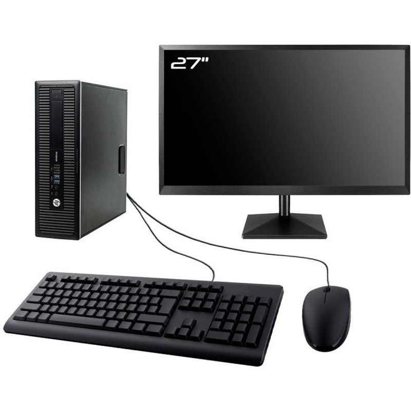 PC HP ProDesk 600 G2 SFF Ecran 27" Intel I5-6500 RAM 64Go SSD 2To W11 Wifi