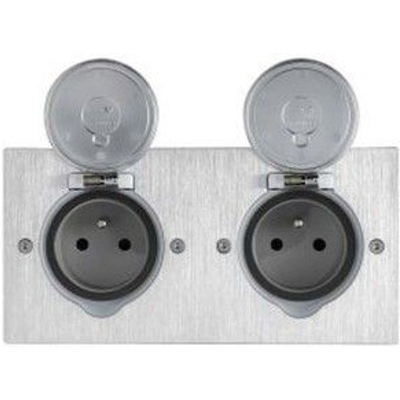 DBLE 2P+T FB SOL RECT INOX BRO