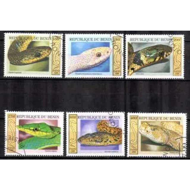 Animaux Serpents Bénin Série Compléte (30) De 6 Timbres Oblitérés