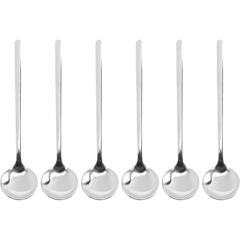 Acier Inoxydable 6PièCes SéRies CuillèRes à CuillèRes à Café pour Café Sucre Dessert Gâteau CrèMe GlacéE Soupe Antipasto (Argent)