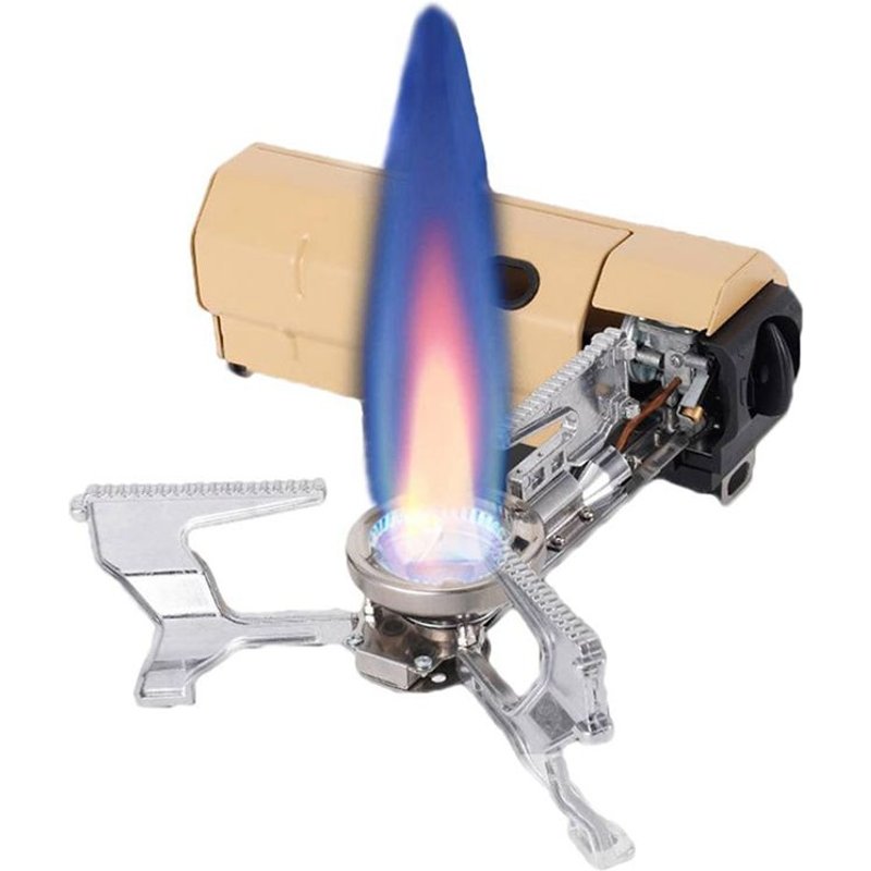 RéChaud à Gaz de Camping RéChaud Pliant Portable RandonnéE en Plein Air Barbecue Voyage Cuisson Grill CuisinièRe Cassette BrûLeur à Gaz 2600W Blanc