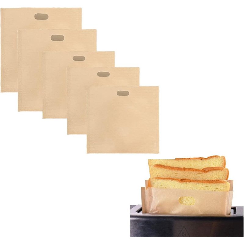 Grille-Pain RéUtilisables à Sandwich GrilléS AntiadhéSifs, Sac en Plastique pour Sandwichs Faciles Ouvrir, Toastie 10 PièCes B