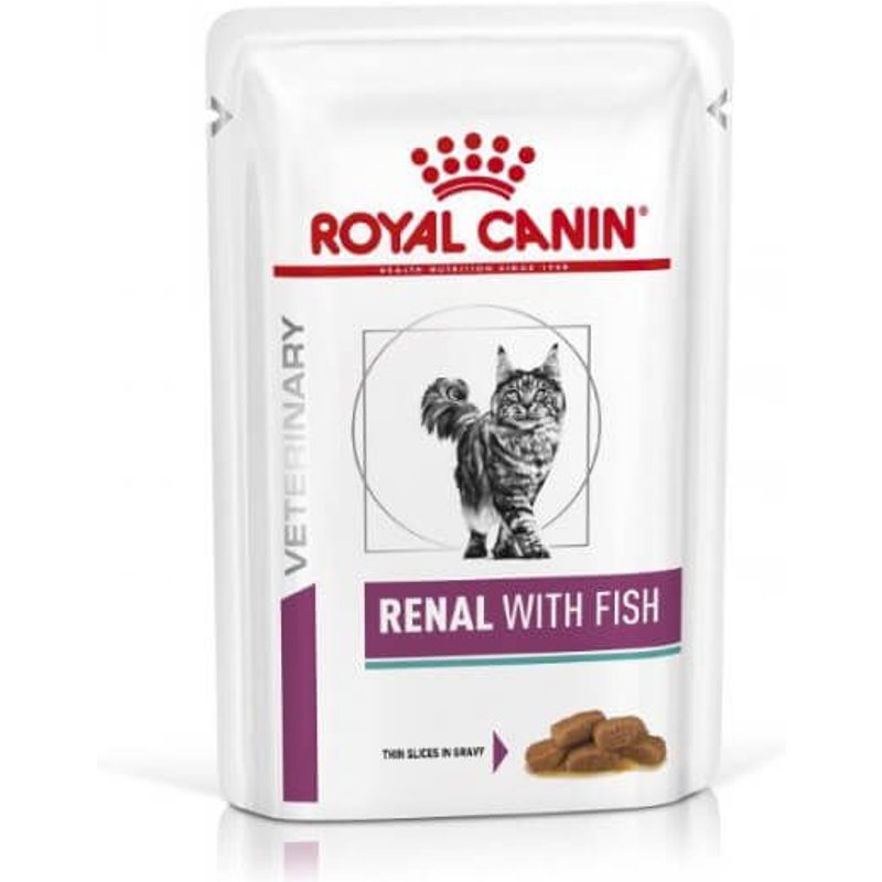 Croquettes Royal Canin Veterinary Diet Renal Pour Chats Bouchées En Sauce Thon 12 X 100 G
