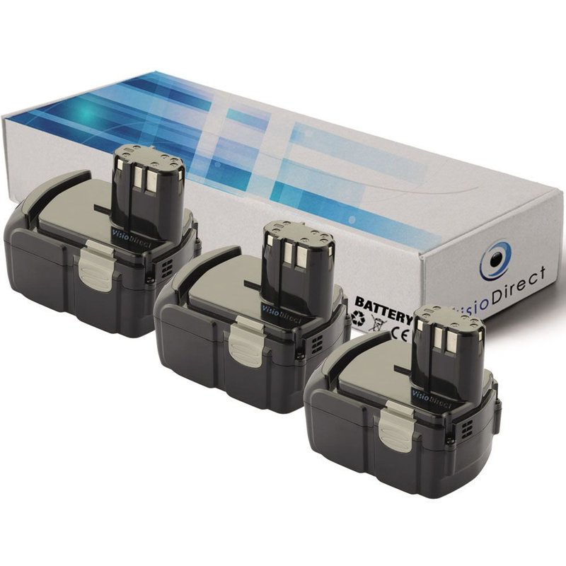Lot de 3 batteries pour Hitachi DH 18DLX marteau rotatif 3000mAh 18V - Visiodirect -