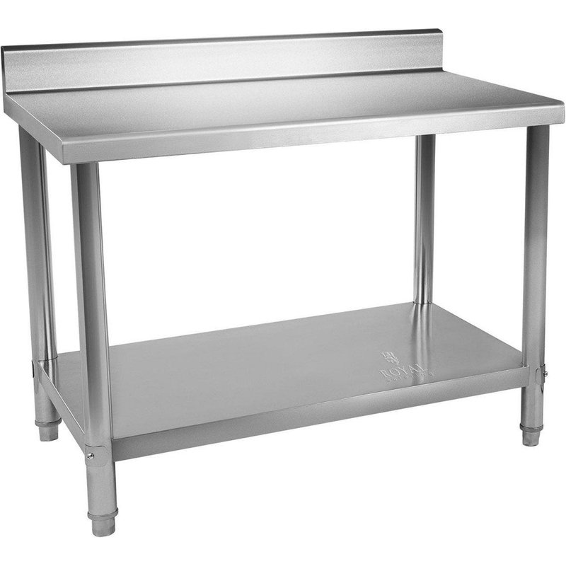 Table De Travail Cuisine Professionnelle Acier Inox 100 X 60 Cm Capacité De 90 Kg Avec Dosseret Helloshop26 14_0003650