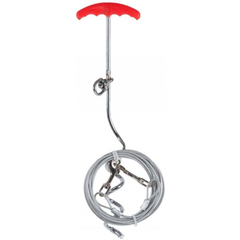 Set Piquet + Câble D'attache 4.5 M. Max 50 Kilo. Pour Chien