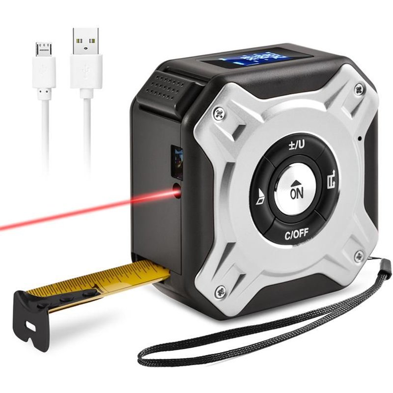 USB Rechargeable 40m mesure ruban numérique avec rouleau cordon Mode Laser ruban à mesurer outil de mesure professionnel à fort Impact