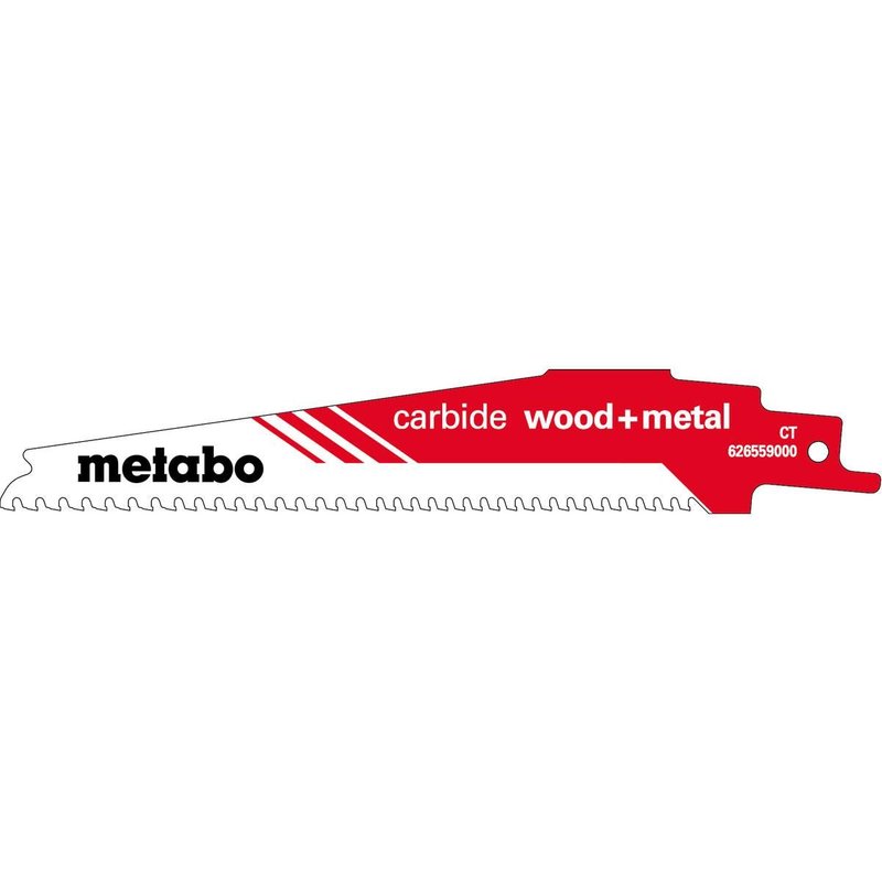 Metabo Lame de scie sabre « carbide wood + metal » 150 x 1,25 mm, CT, 3-4mm/6-8TPI - 626559000