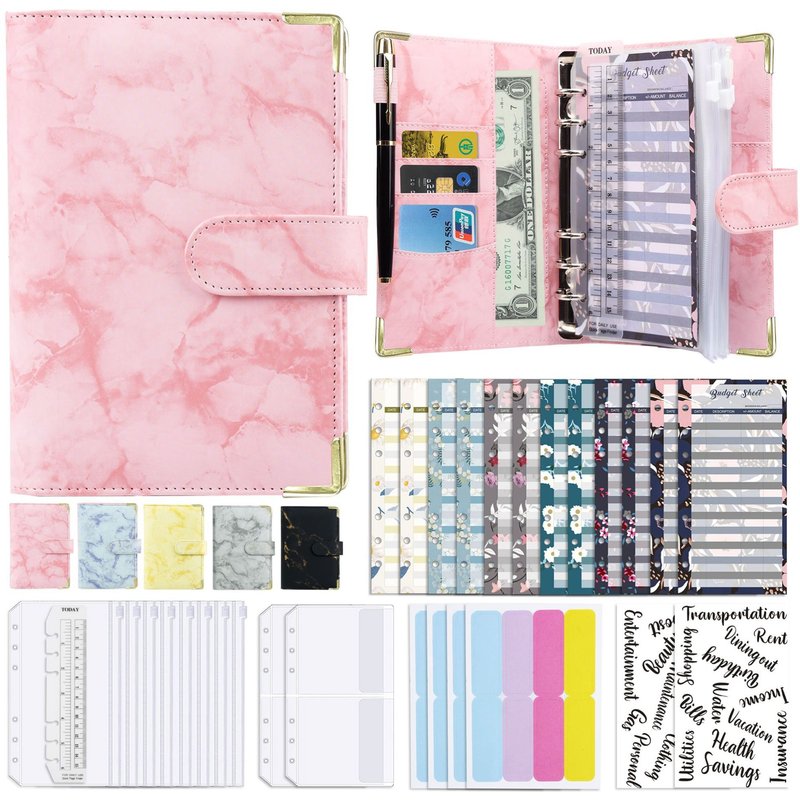 Classeur À Anneaux A6 Inf Avec Feuille Budgétaire Planificateur Budgétaire Rose