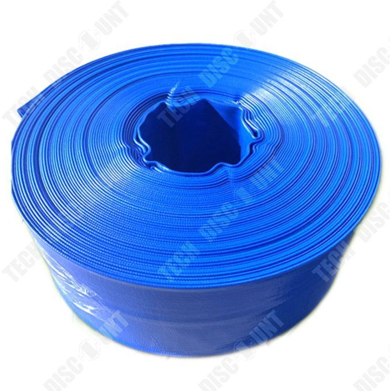 TD Tuyau Plat 25mm bleu PVC Longueur 50 mètres tuyau de refoulement Tuyau de refoulement plat Tuyau Plat de Pompe tuyau souple plat