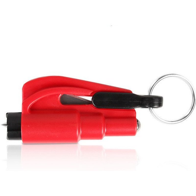 Porte-clés avec brise-vitre et coupe-ceinture Rouge