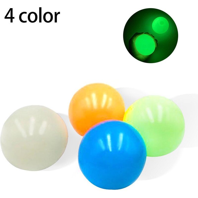 Boule Adhésive Fluorescente De Noël Pour Enfant, 4 Pièces, Jouet Anti-Stress À Décompression, Nouveauté, Cadeau