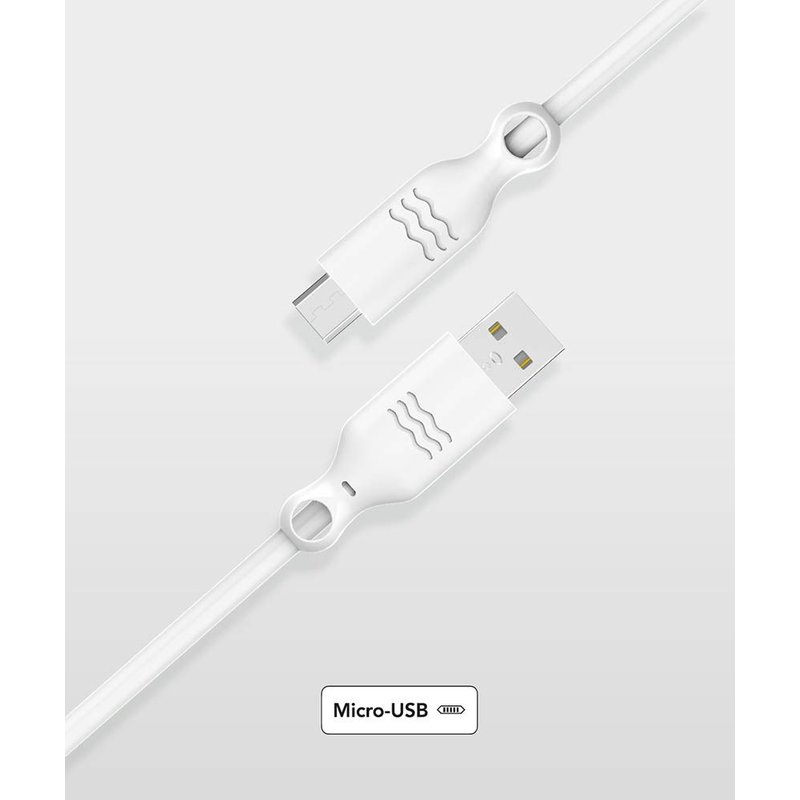 Câble Recyclable USB A/micro USB 2 m 2.1A Blanc Just Green