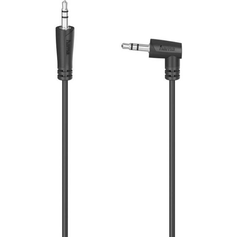 Câble audio, f. jack mâle 3,5mm 90° - f. jack mâle 3,5 mm,stéréo, 0,5m