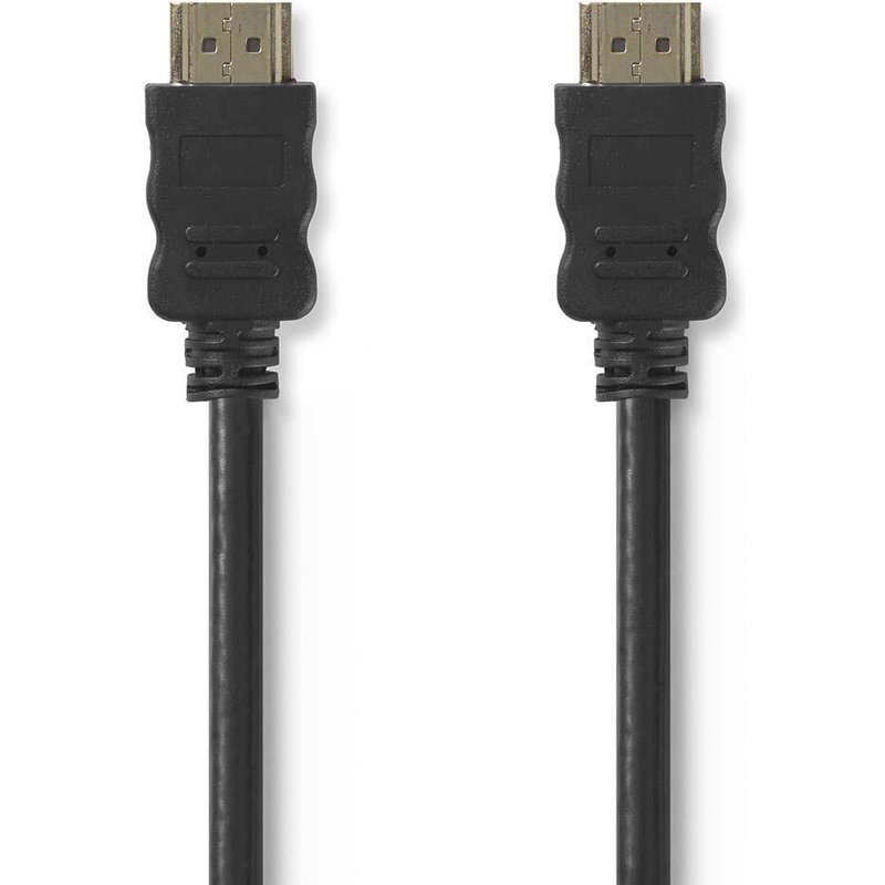 Nedis High Speed - Câble HDMI avec Ethernet - HDMI mâle pour HDMI mâle - 5 m - noir - rond, support 4K, support 1080p