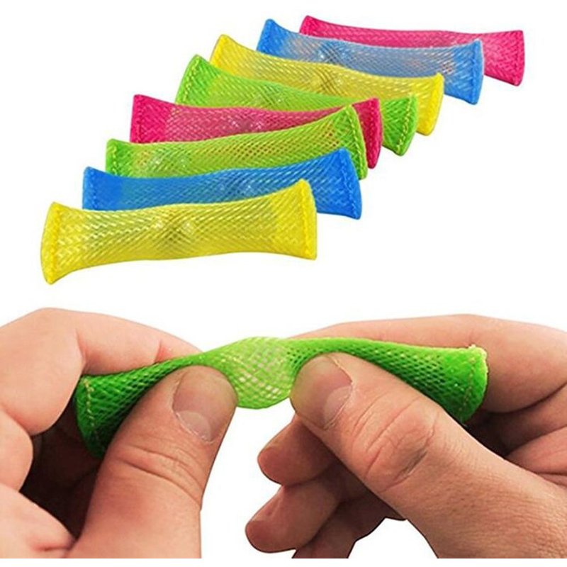2 Pièces Drôle Net Tube Main Fidget Jouet Nouveauté Soulagement Du Stress Jouet Blagues Pratiques Pour Les Enfants Autisme Tdah Anxiété Thérapie Jouets