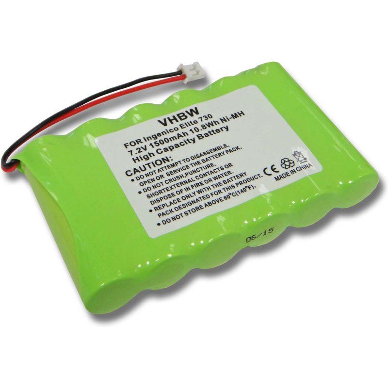 batterie NI-MH 1500mAh 7.2V pour ELITE Serie 7, Elite P2000, P 2000, Elite 73016 remplace 6N120SFE-15615