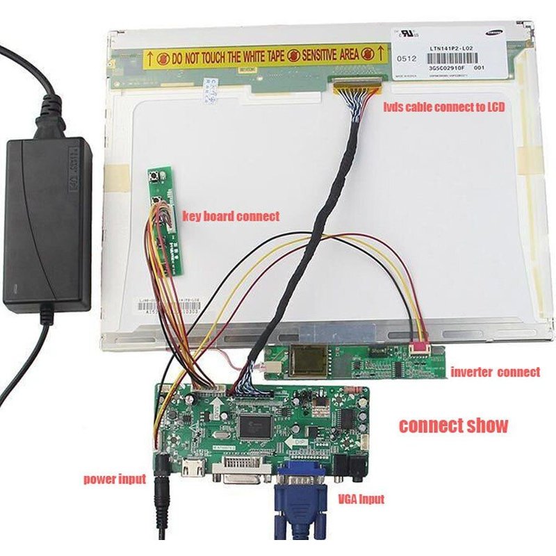 Kit de carte contrôleur LVDS Audio HDMI DVI M.NT68676, panneau B154EW01/LTN154X3-L06, écran de pilote 15.4 pouces, moniteur 30 broches