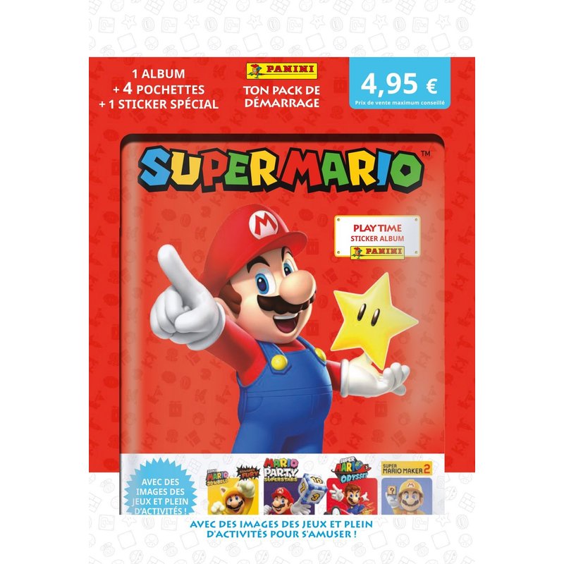 Stickers Super Mario Stickers, Album + 4 Pochettes + Carte El