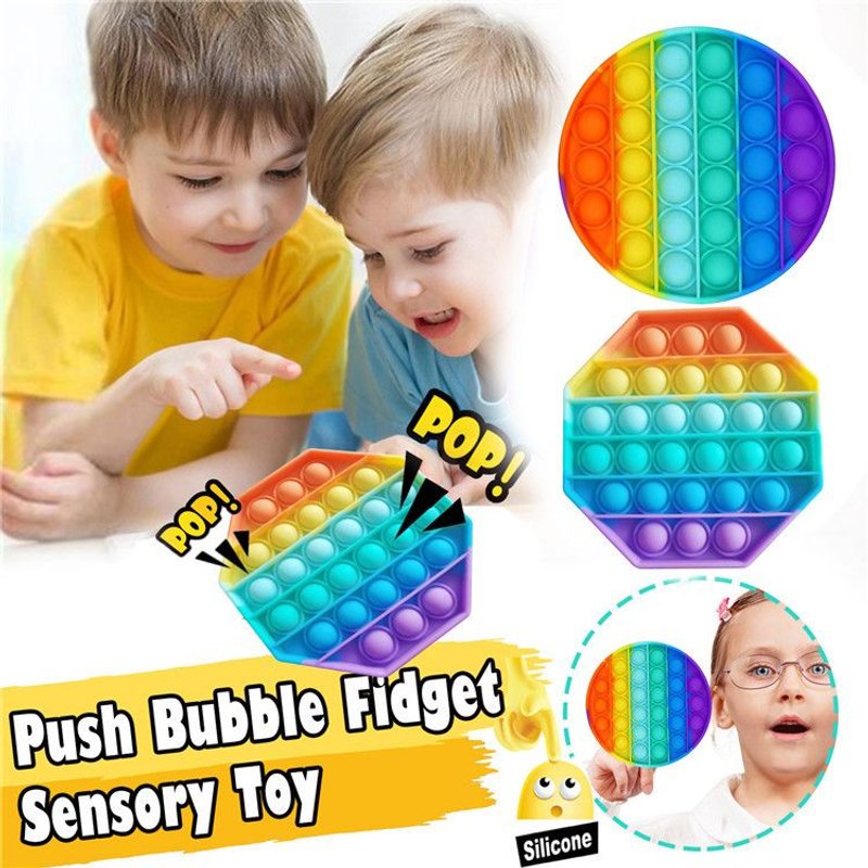 Pincez Sensorielle Jouet, Pousser Pop Bubble Sensory Fidget Toy,Couleurs Arc-En-Ciel