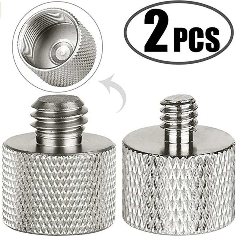 2 pièces 5/8'' à 1/4 "+ 5/8'' à 3/8'' adaptateur filetage Laser niveau télémètre vis Microphone trépied adaptateur micro convertisseur