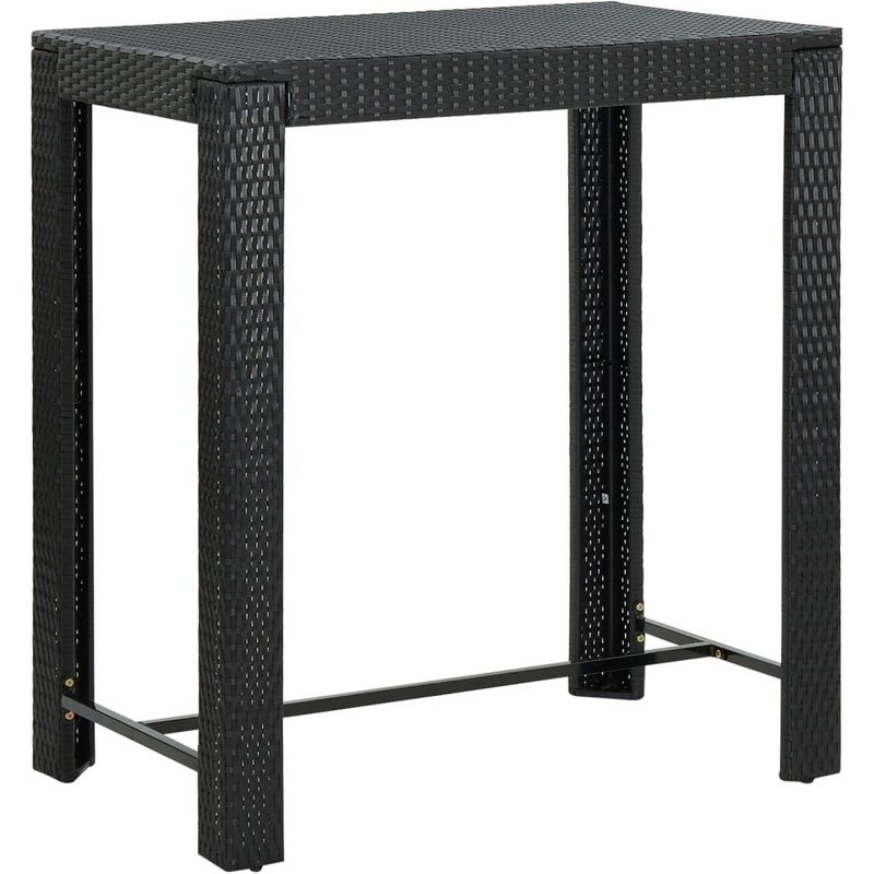 Vidaxl Table De Bar De Jardin Noir 100x60,5x110,5 Cm Résine Tressée