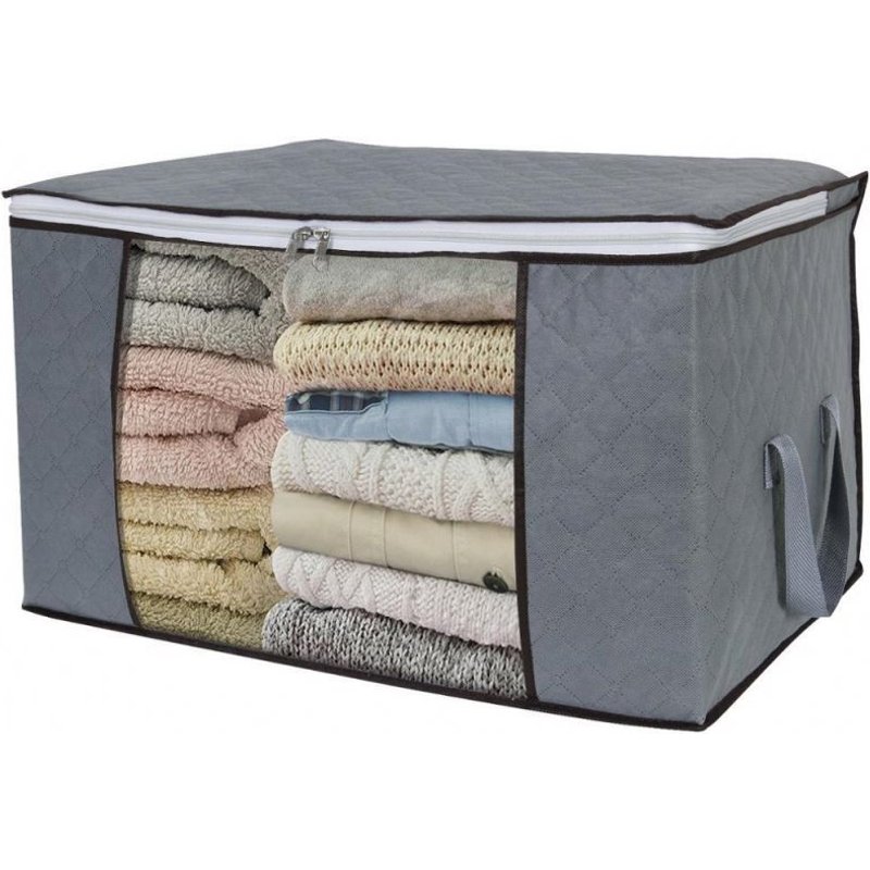 Sac De Rangement Pour Draps, Couvertures, Vêtements Gris 60x43x35 Cm 1 Paquet