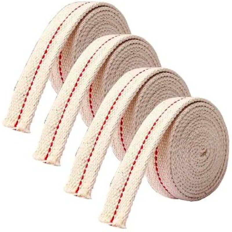 Mèche de lampe à huile en coton, 4 rouleaux, mèche de lanternes à huile Blanc 1.1x2 m