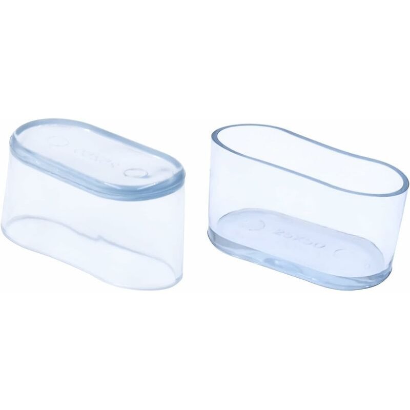 Lot De 32 Embouts De Pieds De Chaise Ovales Transparents En Pvc Souple Pour Pieds De Chaise Et De Table 25 X 50 Mm (2,5 X 5,0 Cm) Goodnice