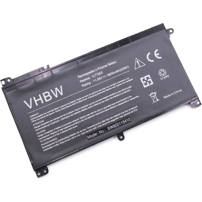 vhbw batterie compatible avec HP Stream 14-cb161ms, 14-cb170nr, 14-cb190nr, 14-ds0030nr, 14-ds0050nr laptop (3600mAh, 11.55V, Li-Ion, noir)