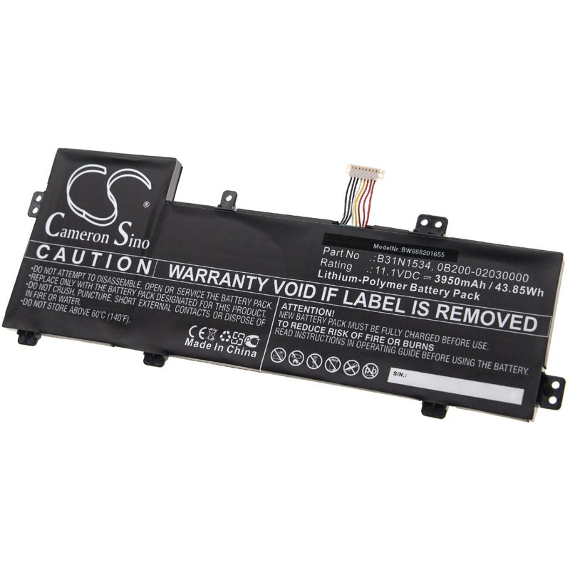 vhbw batterie compatible avec Asus Zenbook UX510UX-CN020T-BE, UX510UX-CN044T, UX510UX1A, UX510UXCN020TBE laptop (3950mAh, 11,1V, Li-Polymère)
