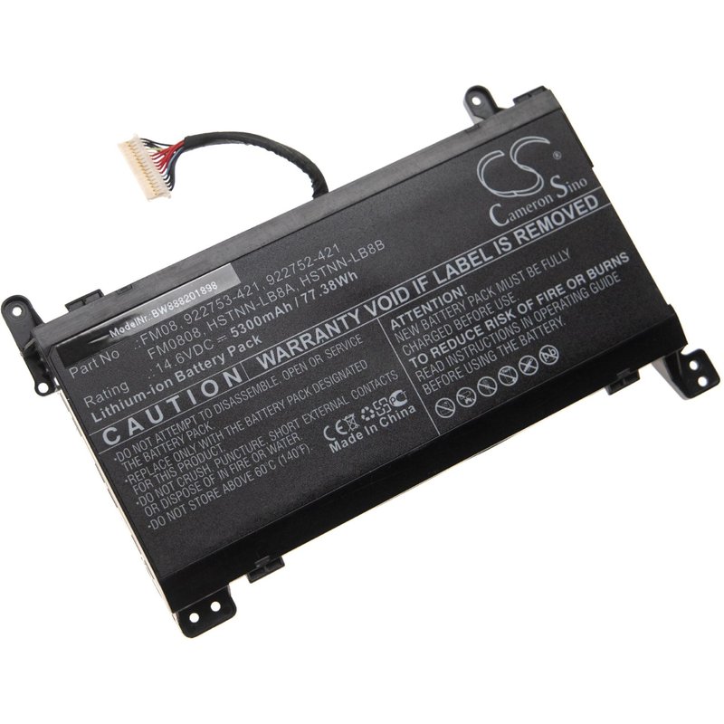 vhbw Batterie compatible avec HP Omen 17-AN, 17-AN003NI, 17-AN004NO, 17-AN004NT, 17-AN005TX laptop (5300mAh, 14,6V, Li-Ion, avec 16 Pins)