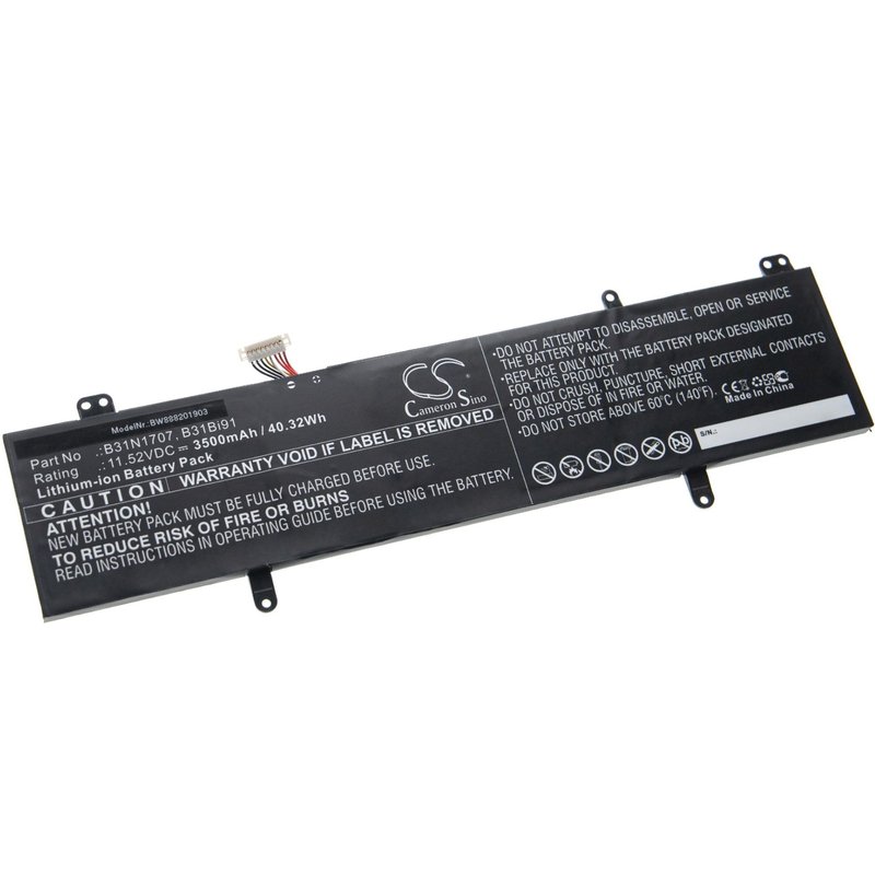 vhbw Batterie remplace Asus 0B200-02710000, 0B200-02710100M, B31Bi91, B31N1707 pour laptop (3500mAh, 11.52V, Li-Ion)