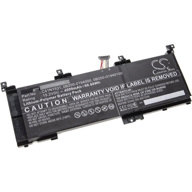 vhbw Batterie compatible avec Asus Rog GL502VS-FY313T, GL502VS-FY322T, GL502VS-FY323T, GL502VS-FY324T laptop (4000mAh, 15,2V, Li-polymère)