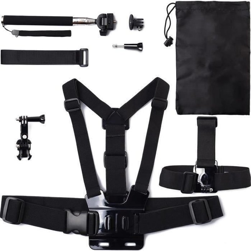 Harnais de poitrine+fixation+trépied pour GoPro