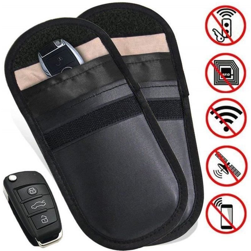 2 pcs Etui de Sécurite pour Clef de Voiture, Cle Voiture Blocage, RFID Signal Blocage Sac High Tech Protection Anti Ondes Keyless Go