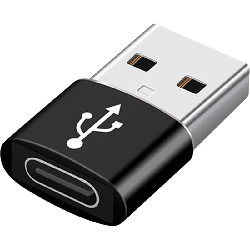 Adaptateur USB 3.1 Type C Femelle vers USB 3.0 Mâle Adaptateur USB Aluminium Supporte Charge Rapide et Data Sync pour i-Phone Noir