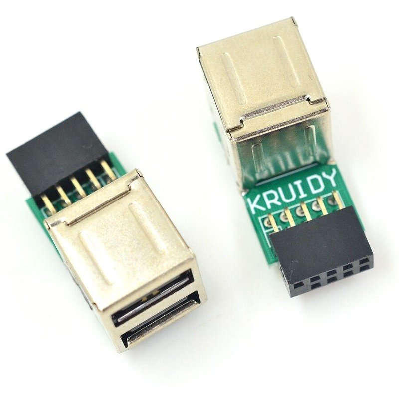 Adapter Adaptateur HUB USB 2.0 9 broches femelle vers Double 2 ports A femelle, convertisseur de carte mère PCB, prolongateur de carte PC interne