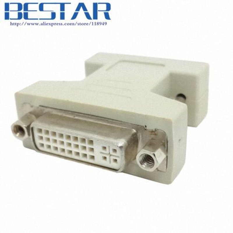 Adapter VGA SVGA RGB 15Pin mâle vers dvi-i 24 + 5 adaptateur femelle Beige pour carte vidéo adaptateur DVI vga
