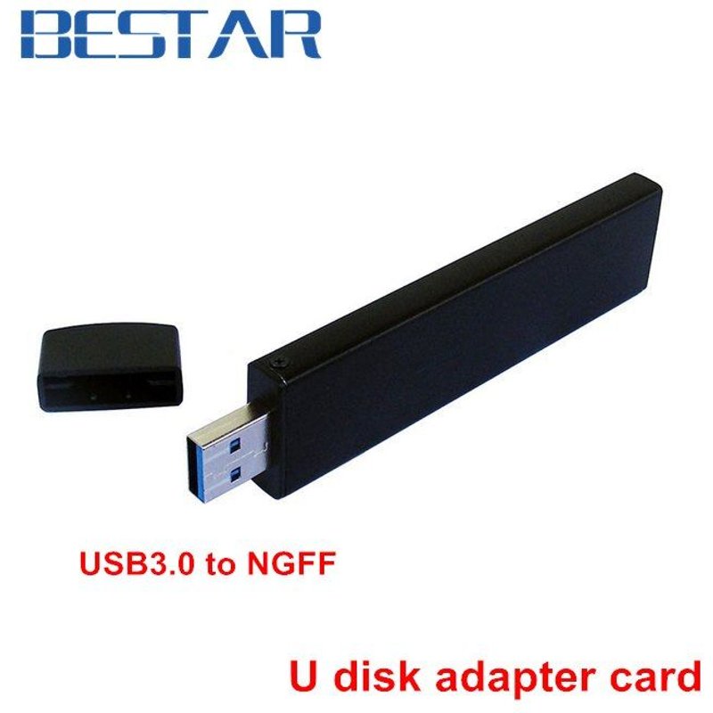 Adapter Adaptateur de convertisseur NGFF M2 SSD vers USB 3.0 USB3.0, carte Flash avec étui noir, 80mm