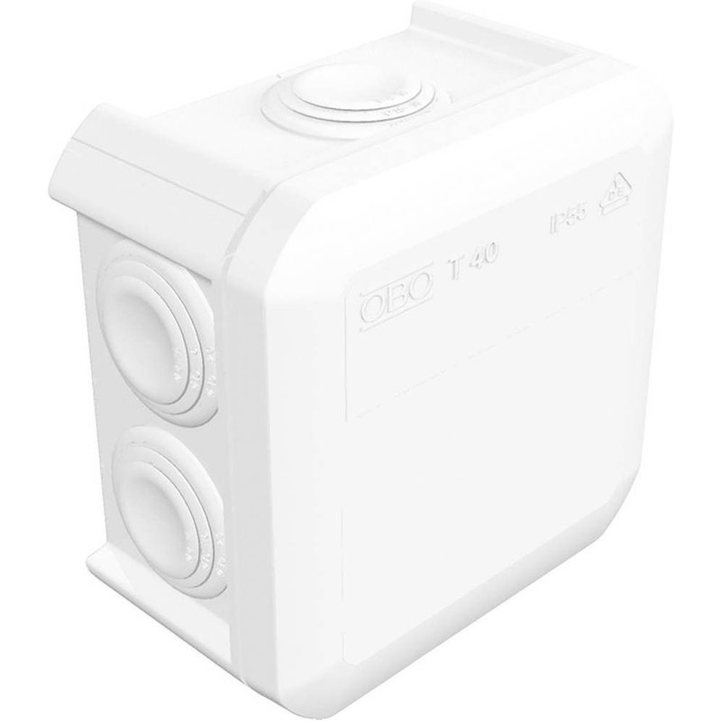 Boîte de dérivation OBO Bettermann 2007517 (L x l x h) 90 x 90 x 52 mm blanc pur (RAL 9010) IP55 1 pc(s)